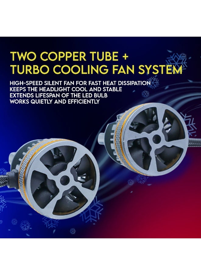 طقم لمبات ليد أمامية A130 عالية القوة 360 درجة (قطعتين) – H7 | 260 واط | شعاع أحادي | 6000 كلفن مع درايفر | ضمان دولي لمدة 6 أشهر - Image 4